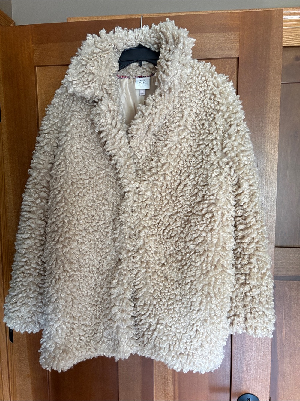 Knox Rose Taupe Faux Sherpa Teddy Coat